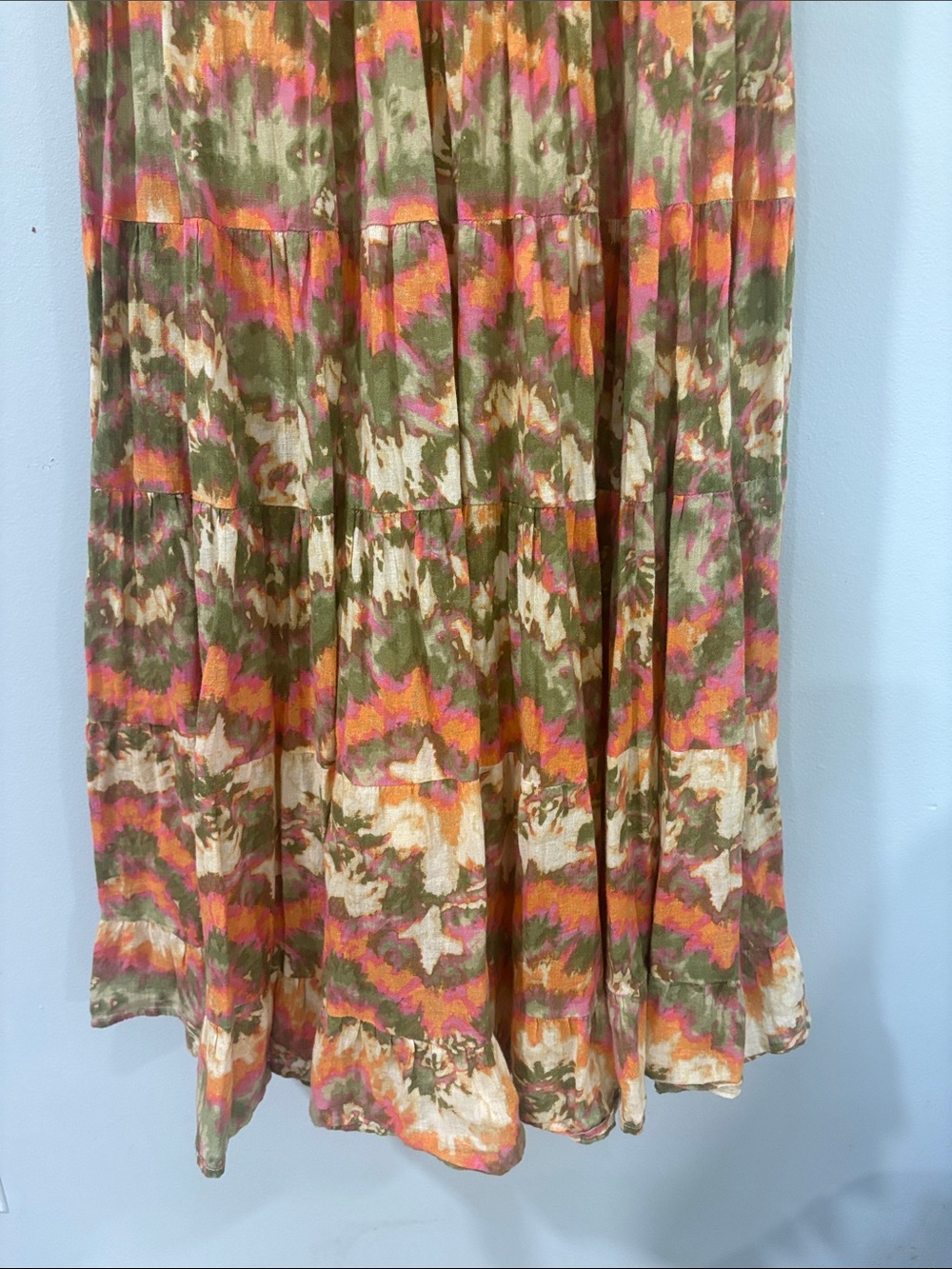 Caroline Constas BOHO / Olive & Orange Floral V-Neck Maxi Dress SIZE/S - Picture 7 of 11